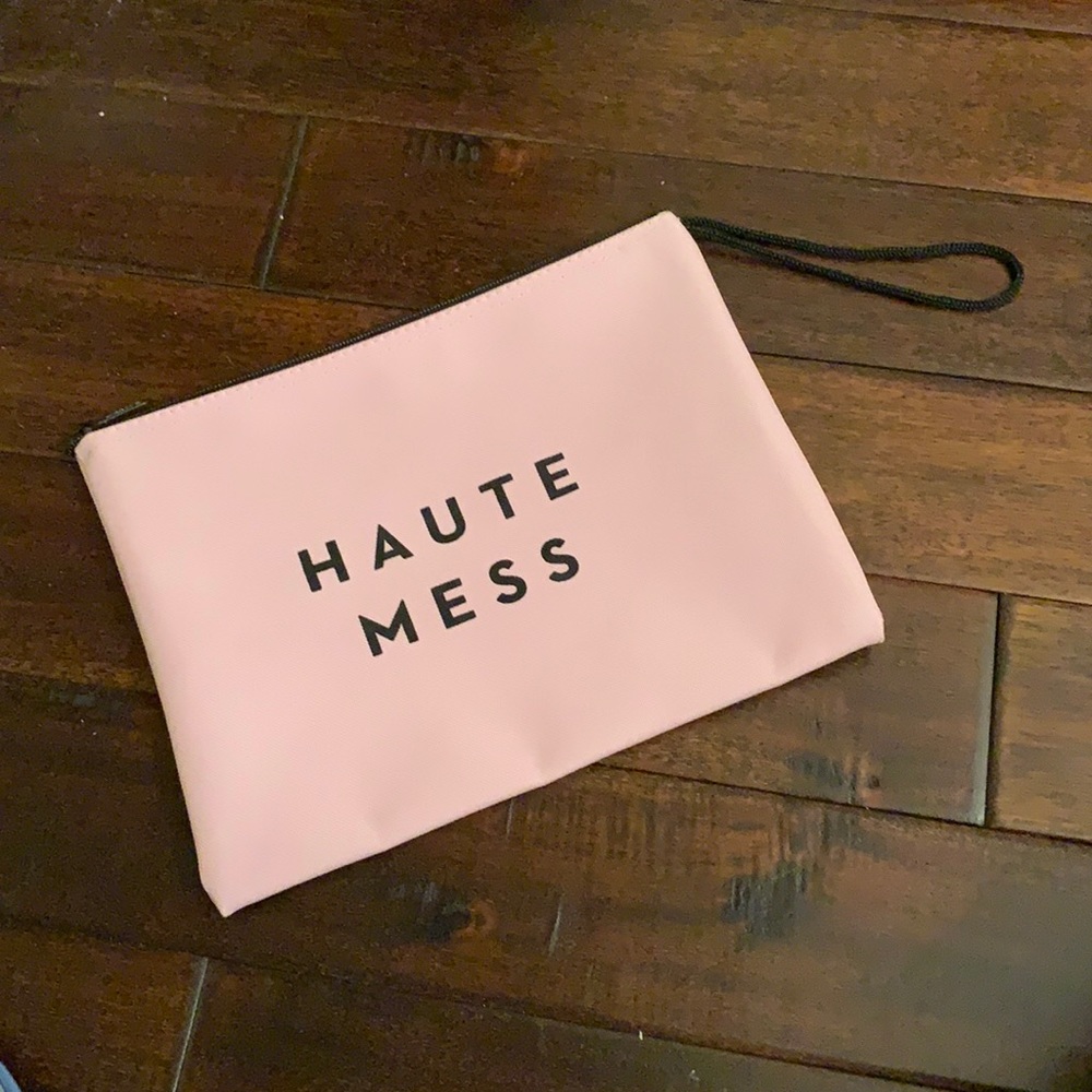 MILLY Haute Mess Pink Large Zip Pouch - Picture 1 of 5